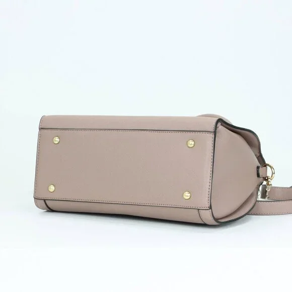 Mauve Faux Leather Purse and Wallet 2 in 1 Set Tote Cross Body Shoulder Hand Bag - Picture 3 of 12